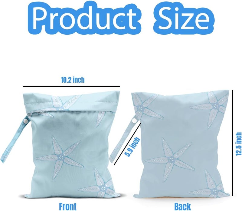AASRR Store Wet Dry Bag, Wet Bag for Swimsuit, Travel, Beach, Pool, Diapers, Dirty Yoga Gym Clothes, Makeup Bag, Starfish Summer Vacation Essentials - Image 2